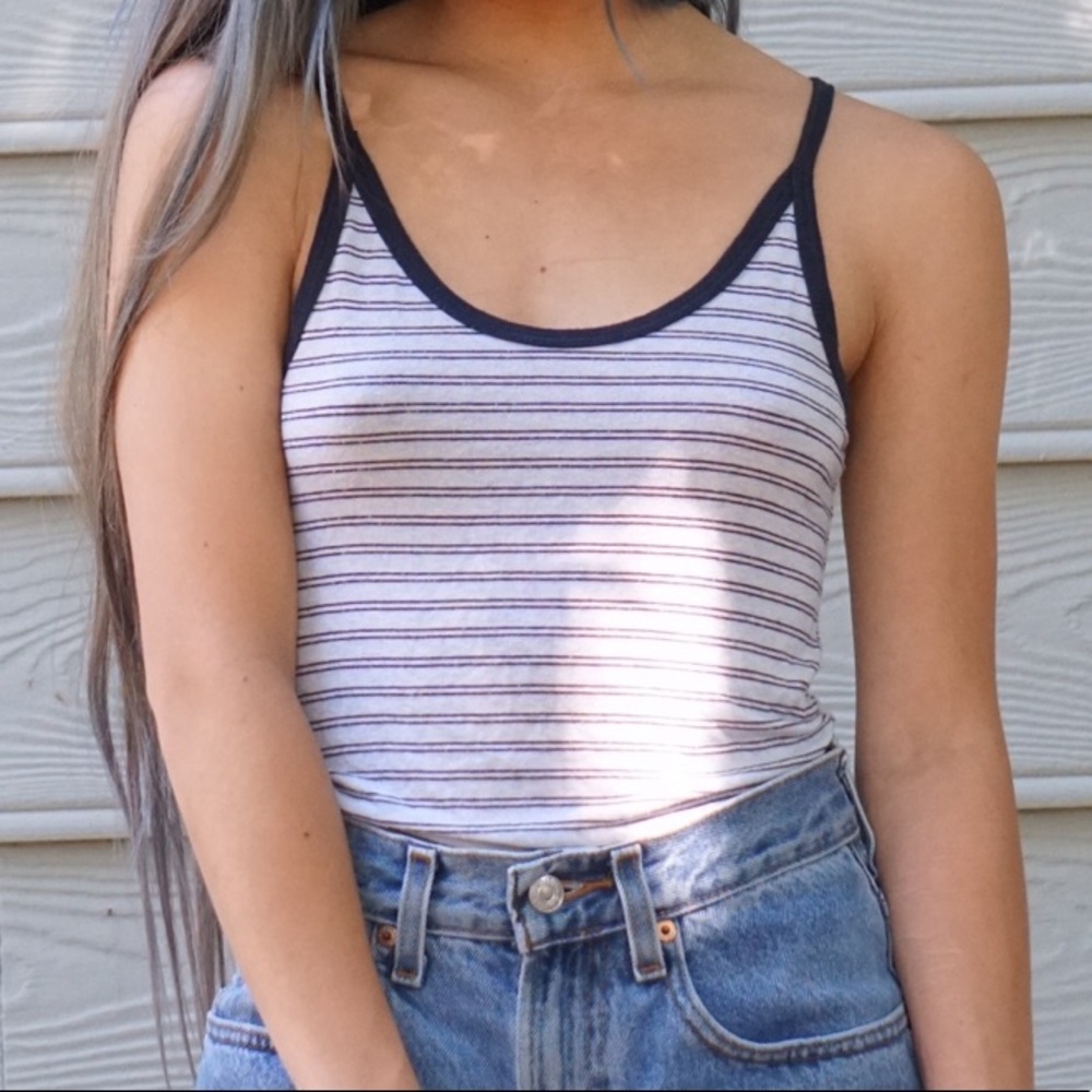 Brandy Melville blue striped tank top